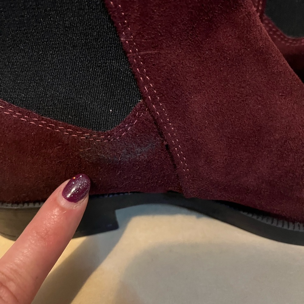 Emanuele Crasto Mid-Calf Burgundy Suede Pull-On Boots size 6.5 - Picture 14 of 14